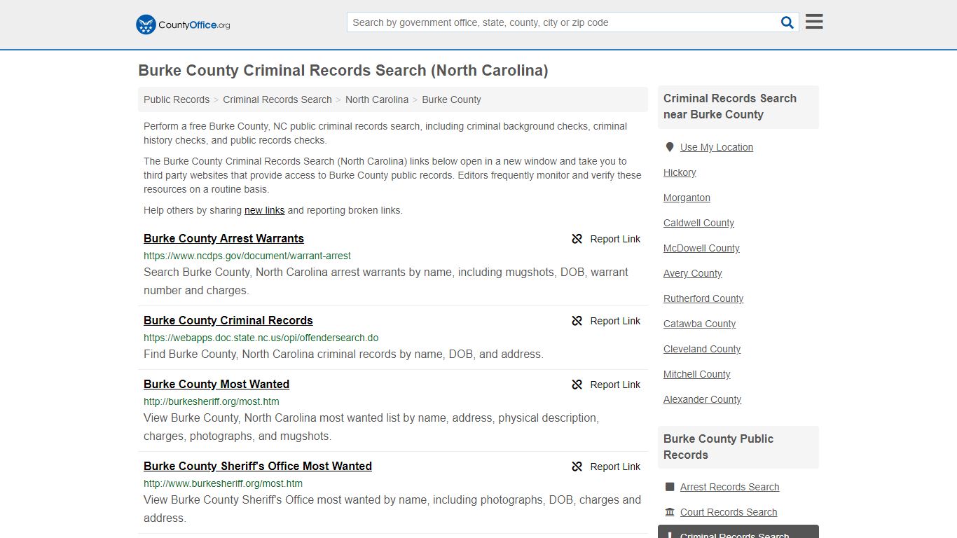 Criminal Records Search - Burke County, NC (Arrests, Jails ...